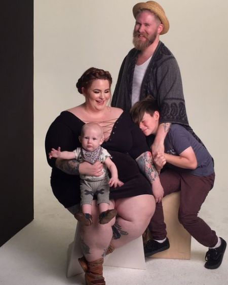 Tess Holliday with her husband Nick Holliday and two sons. 